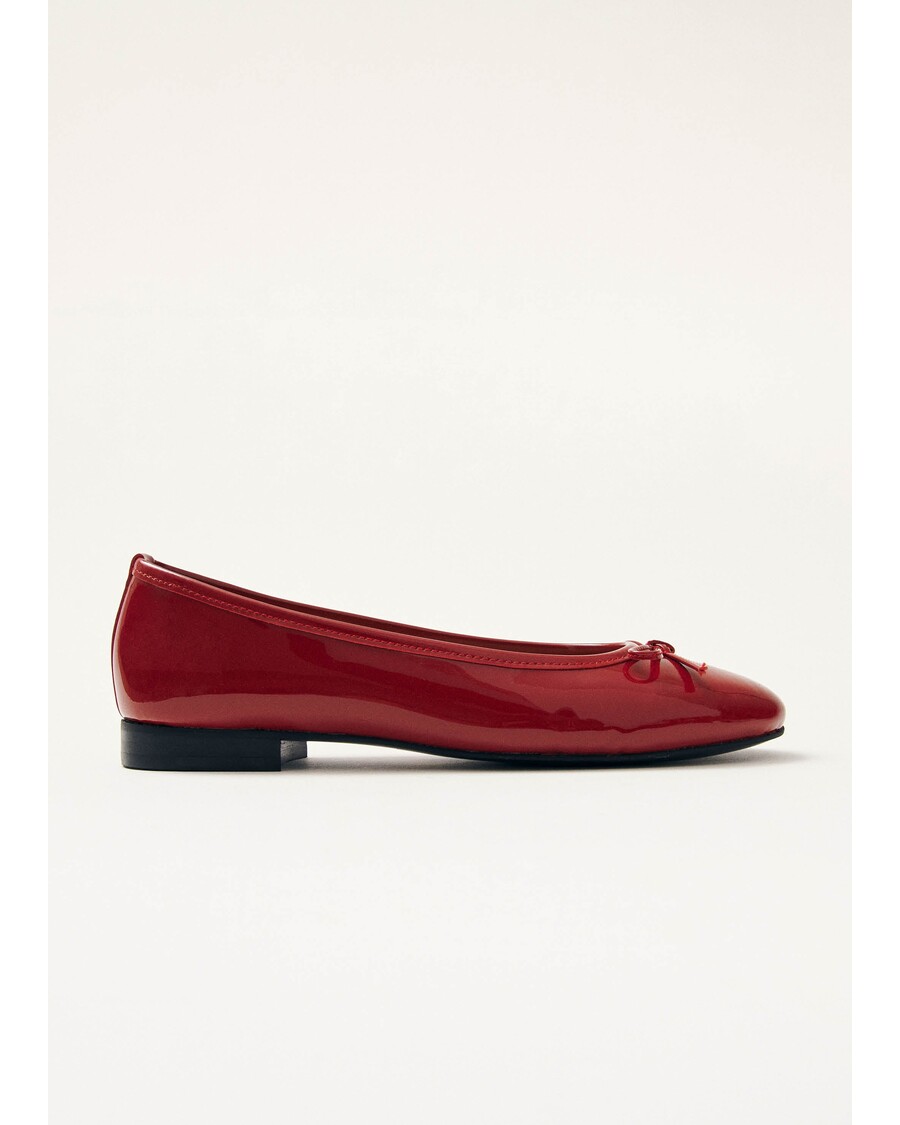 Alohas Oriana Onix Red Leather Ballet Flats